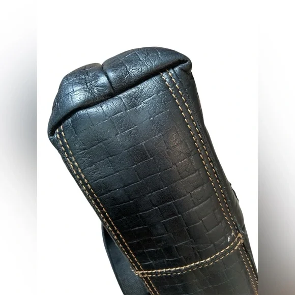 Jack Georges Faux Woven Buffalo Leather Adjustable Shoulder Crossbody Bag. - Picture 11 of 15